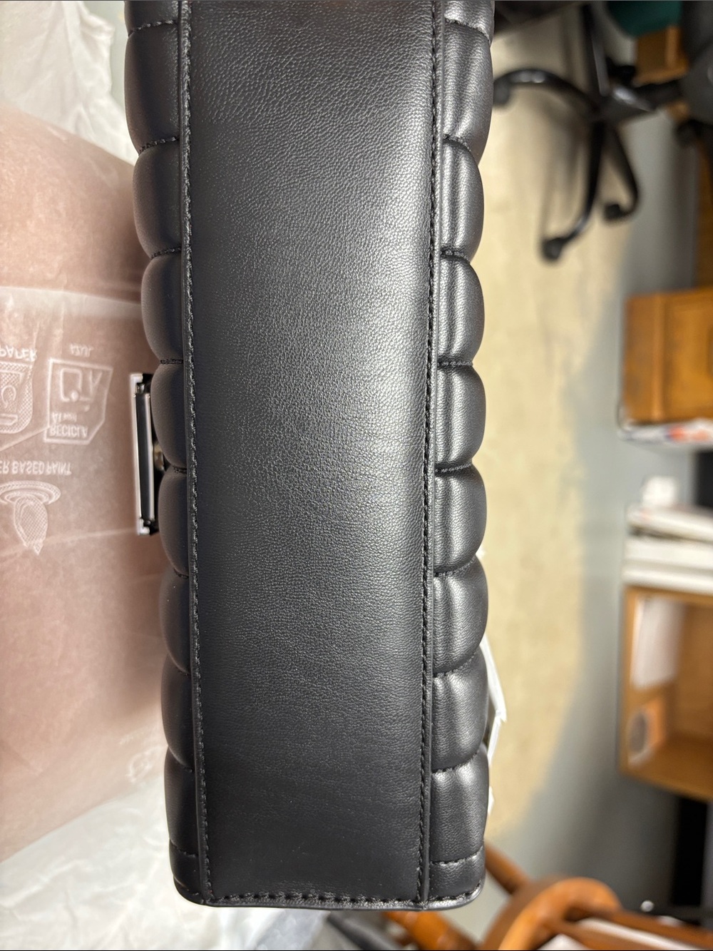 Michael Kors Whitney Black Quilted Leather Shoulder Satchel - Picture 5 of 7